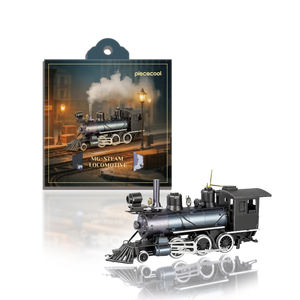 Aimant de réfrigérateur locomotive à vapeur <span class=keywords><strong>Piececool</strong></span> MG, puzzle en métal 3D, kit de modèle en acier inoxydable à monter soi-même, cadeau de collection pour adultes et adolescents - Product Image 1