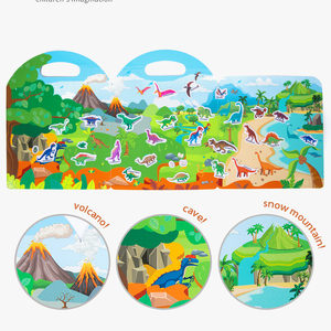 Libro de Pegatinas Reutilizable, Libro de Pegatinas de Viaje con Pegatinas Lavables de Gel, Plegable con Asa de Transporte, Juguete Silencioso para Niños - Product Image 2