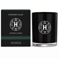 Pot de bougie parfumée en verre noir brillant avec impression de logo personnalisé et boîte cadeau, vente en gros OEM ODM, aromathérapie, parfum d'ambiance, cadeau