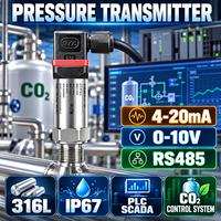 Transmetteur de pression de CO2 RS485 Modbus 24VDC 316L Capteur IP67 pour la surveillance et le contrôle de la pression du dioxyde de carbone