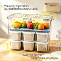 Conteneur de stockage alimentaire portable grande capacité, étanche, séparation humide/sec, sans BPA, pour pique-nique, camping, voyage, cuisine