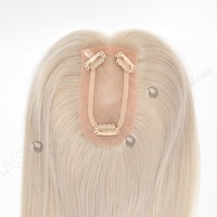 Cheveux de luxe Remy petite base Mono Top dentelle avant indétectable argent cheveux Topper