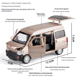 รถโมเดลอัลลอยด์ Wuling Zhiguang Van ของแท้ลิขสิทธิ์ ขนาด 1/32 พร้อมเสียงและไฟ ของเล่นเด็กแบบดึงถอยหลัง ของสะสม ลดราคาพิเศษ - Product Image 4