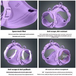 Nouveau transfrontalier rembourré bouton fermeture PVC collier de chien corde de Traction Anti-morsure étanche tactique poitrine dos quatre pièces ensemble - Product Image 4