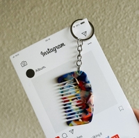 Nouveau Mini Peigne en Silicone Acétique Anime, Accessoire Pendentif Porte-clés, Peigne Compact Anti-Emmêlement Haute Qualité