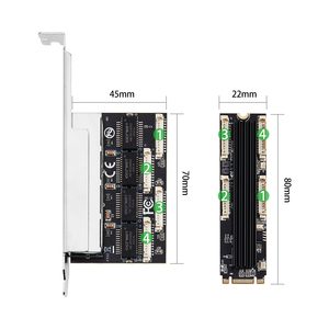 การ์ดเชื่อมต่อเครือข่ายอีเธอร์เน็ต PCIe แบบ M.2 สำหรับอุตสาหกรรม 4 พอร์ต ชิปเซ็ต Realtek8111H ความเร็ว 10/100/1000Mbps อะแดปเตอร์เดสก์ท็อป ระบายความร้อนได้ดี OEM/ODM Ngff สำหรับอุตสาหกรรม มีสินค้าในสต็อก - Product Image 4