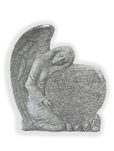 Sculpture commémorative personnalisée en pierre naturelle grise avec ange sculpté et <span class=keywords><strong>plaque</strong></span> en forme de cœur <span class=keywords><strong>pour</strong></span> <span class=keywords><strong>tombe</strong></span> ou cimetière - Product Image 4
