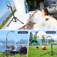 Yeni Ayarlanabilir Yükseklikli Siyah Seyahat Çok Açılı Telefon Taşınabilir Fotoğrafçılık Alüminyum Tripod Sehpası