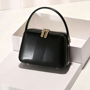 Vintage Genuine Leather Small <b>Square</b> Bag, Women's Luxury Handbag with Top Handle, Multi-functional Crossbody & Shoulder Purse - Product Image 2