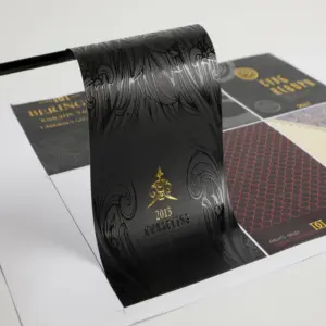 Gold Stamping Custom Personalized Adhesive Vinyl Bottle Wine Label Stickers For Products Packaging