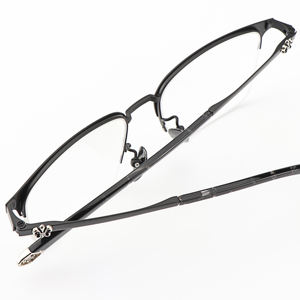 クラシックハーフフレームブラックパンク耐久光学処方Y2k高級ブランド保護メガネ安全チタン眼鏡フレーム - Product Image 6