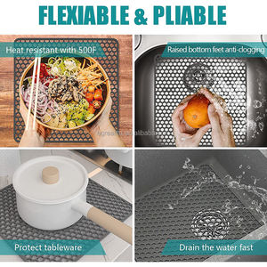Wellfine Hot Waterproof <b>Large</b> Silicone Dish Drying <b>Mat</b> 30*40 Heat Resistant Drying Pad Dishwasher Safe Draining <b>Mat</b> for Kitchen - Product Image 5