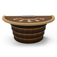 Table de poker semi-circulaire multi-jeux de luxe YH, table de casino de blackjack demi-circulaire, matériau MDF+bois+PU, 220x120x95cm, à vendre