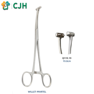 Manuel de chirurgie des vertébrés CJH, instruments chirurgicaux de base, forceps à scalp avec courbure, haute précision, respectueux de l'environnement, longueur 190 mm - Product Image 3