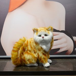 Mô phỏng mèo động vật mô hình trang trí nhà TV trang trí thủ công mỹ nghệ Búp bê mèo tốt phước lành món quà ngồi mèo đồ chơi sang trọng - Product Image 4