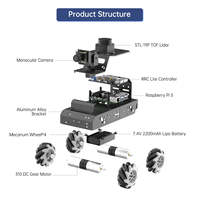 Robot Programable Hiwonder MentorPi M1 Raspberry Pi 5 con Visión Artificial, Navegación con Mapeo Lidar y Simulación RVIZ Basada en ROS2