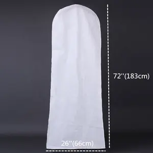 Yüksek kaliteli katlanabilir uzun düğün elbisesi kapak giysileri bez kapağı konfeksiyon çanta ile özel Logo