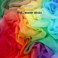 Tissu en soie de chiffon pur imprimé froissé multicolore personnalisé pour robe de fille à la mode, chemisier