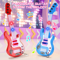 Dynamic Musical Guitar Toy with Light Electric Four-string Guitar Early Educational Toy Music Instrument for Kids