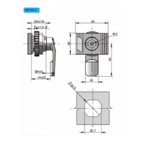 Serrure à tourelle en plastique MS705-4 en usine LD Serrure à cylindre de boîte électrique Équipement industriel Serrure de porte d'armoire de classement Serrure de boîte de base