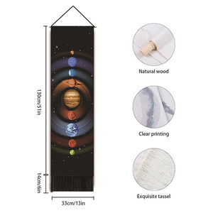 Nebula Galaxy renkli gezegen püskül estetik dikey goblen oturma odası için - Product Image 4