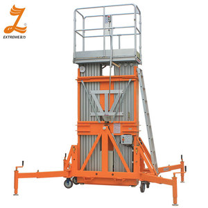 Nuovissima Piattaforma di Lavoro Aerea Idraulica in Lega di Alluminio a Doppio Montante <span class=keywords><strong>Convertibile</strong></span> con Motore Elettrico e Altezza Massima della Piattaforma - Product Image 1