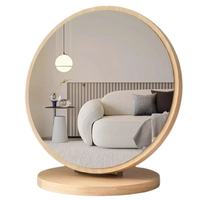 Miroir de maquillage rond de bureau, miroir de maquillage sur pied à une face, miroir de maquillage haute définition, miroir de maquillage domestique