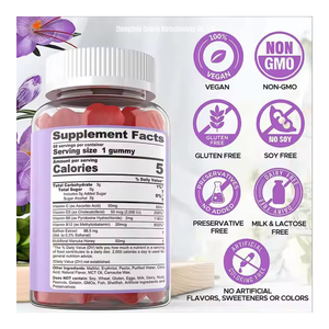 Safran takviyeleri Gummies 100% saf safran özü 88.5mg safran Gummies magnezyum glisinat vitamini Gummies lal - Product Image 6