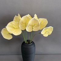 Fleur d'Anthurium Artificielle Réaliste LO-1138, Tige de Plante Tropicale Artificielle pour Accessoires Photo, Décoration de Vitrine et Aménagement Commercial