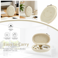 Étui de rangement rigide en EVA personnalisé OEM avec visage souriant, étui de transport portable pour écouteurs, chargeur et accessoires
