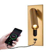 Applique murale de chevet encastrée à LED réglable Lampe murale de lecture pour chambre d'hôtel avec chargeur USB de type C 5V