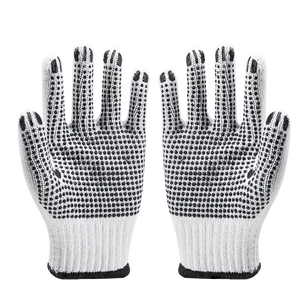 <span class=keywords><strong>Guantes</strong></span> de trabajo Furunda antideslizantes con puntos de PVC, calibre 7, negros, con puntos de PVC, tejido de algodón, para el mercado brasileño. - Product Image 1