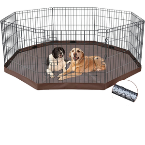 Cage pliable de 24 pouces à 8 panneaux en métal pour chiens, grand chenil pour chiots avec fond, parc d'exercice pour dressage de chiens et chats - Product Image 1