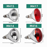 Lampe chauffante infrarouge étanche 100W rouge à points pour l'élevage de poulets, moutons, porcs et veaux