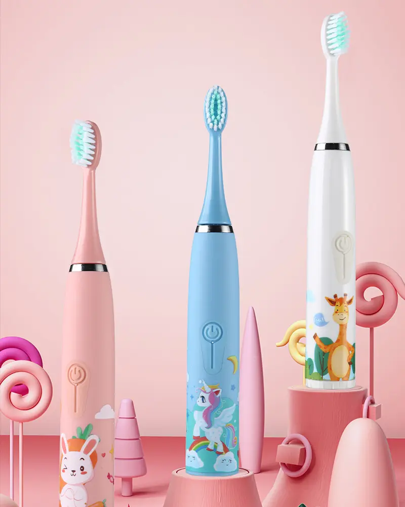 Wh-100 Sonic Electric Toothbrush Rechargeable Cartoon Custom Kid Electric Toothbrush Children's Electronic Toothbrush Set Soft