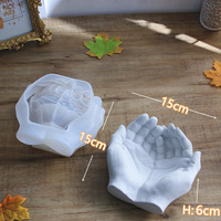 Moule en silicone pour pot de fleurs en forme de main BS411, moule en béton, argile, plante succulente, moule en résine, moule de rangement pour bijoux