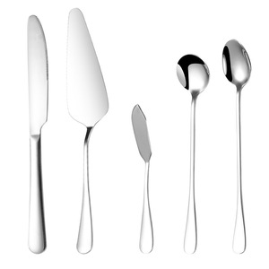 Ensemble de couverts en acier inoxydable série 1010, forme ovale, vaisselle occidentale durable pour mariage, steak, gâteau, dîner - Product Image 5