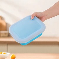 Boîte à lunch pliable en silicone anti-fuite, récipient de stockage alimentaire pliable avec couvercle en plastique, capacité de 1 à 3 L, pour l'école et le bureau