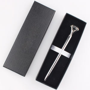 Stylo à bille en métal personnalisé avec logo promotionnel, grand diamant en cristal, avec boîte cadeau - Product Image 4