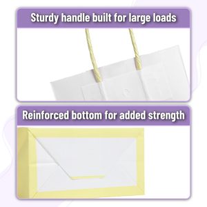 ถุงกระดาษคราฟท์รีไซเคิลพิมพ์โลโก้หลากสีพร้อมหูหิ้ว สำหรับใส่ของขวัญ ของชำร่วย หรือใช้ในร้านค้า<span class=keywords><strong>ป</strong></span>ลีก - Product Image 3