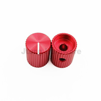 Bouton de potentiomètre en aluminium massif anodisé rouge, capuchon d'encodeur 10x12,5 mm