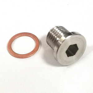 Stainless Steel M12X1.5 Oil <b>Plug</b> With Copper Washer Internal Hex Car Auto Fastener - Product Image 1