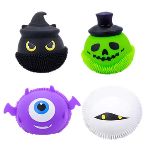 Jincan 2024 Vente en gros de balles lumineuses d'Halloween, jouets moelleux à presser, jouets fantaisie en forme de crâne monstre pour filles - Product Image 1
