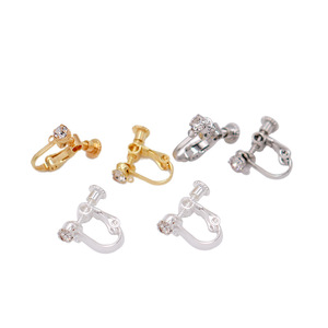 Clip-on <b>Earrings</b> Screw Back 4mm Crystal Inlay Gold Silver Plated DIY Jewelry Accessories For Everyday Wear - Product Image 5
