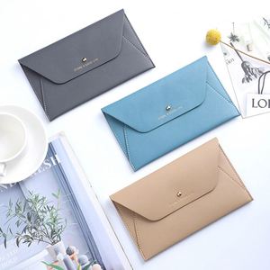Porte-monnaie en cuir PU multicolore, durable, fin, avec fermeture à pression, porte-cartes portable - Product Image 5
