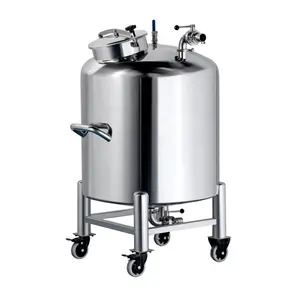 200L 500L 1000L Vertical 304 316 Stainless Steel Sealed Movable Liquid Essential Oil Water Storage Tank