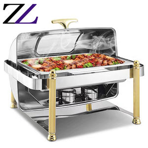 Morden shenfing <span class=keywords><strong>pyrex</strong></span> dishe – accessoires de restauration rotatifs, chafer de restauration à roulettes rectangulaires empilables - Product Image 3