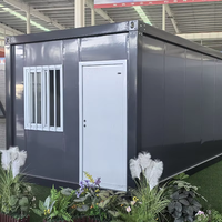 Maison conteneur mobile de luxe pliable robuste à trois chambres de 10 pieds en acier, entièrement meublée pour l'Afrique du Sud, écoles et supermarchés