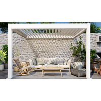 Structure de jardin en aluminium à toit à lames orientables, design moderne blanc, taille personnalisable, cadre thermolaqué en option