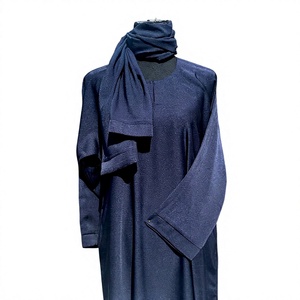 Abaya Simples para Mulheres Muçulmanas, Verão, Primavera, Outono, Casamento, ODM, Antiestática, Respirável, Leve, Feita à Mão, Poliéster, Gola Alta, Comprimento até o Chão - Product Image 3